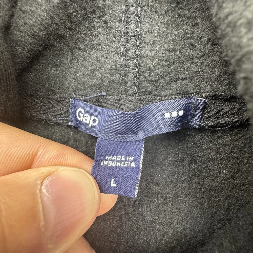 Gap Hoodie Mens‎ Sz Large Black Big Logo Spellout Pullover